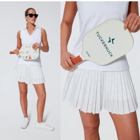 NO OFFER NEW Tuckernuck Sport white & Fresh Buds pleated sports  size XS - Picture 14 of 15